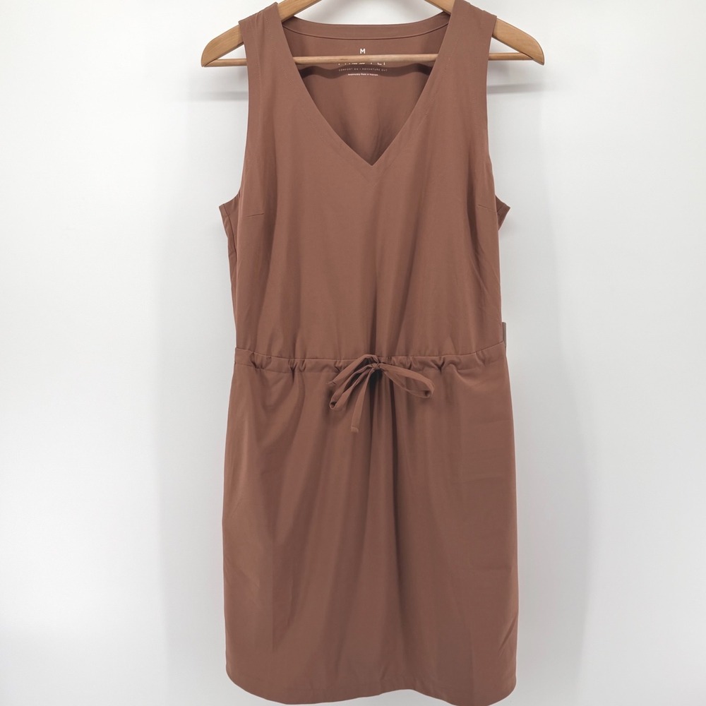 Free Fly Women Breeze Dress Amber V-Neck Drawstring Waist Size M NEW
